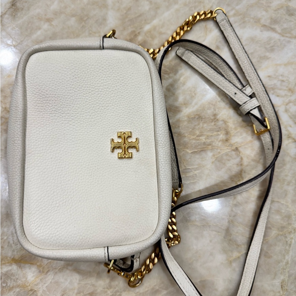 Tory Burch white Crossbody Bag with Gold Accents